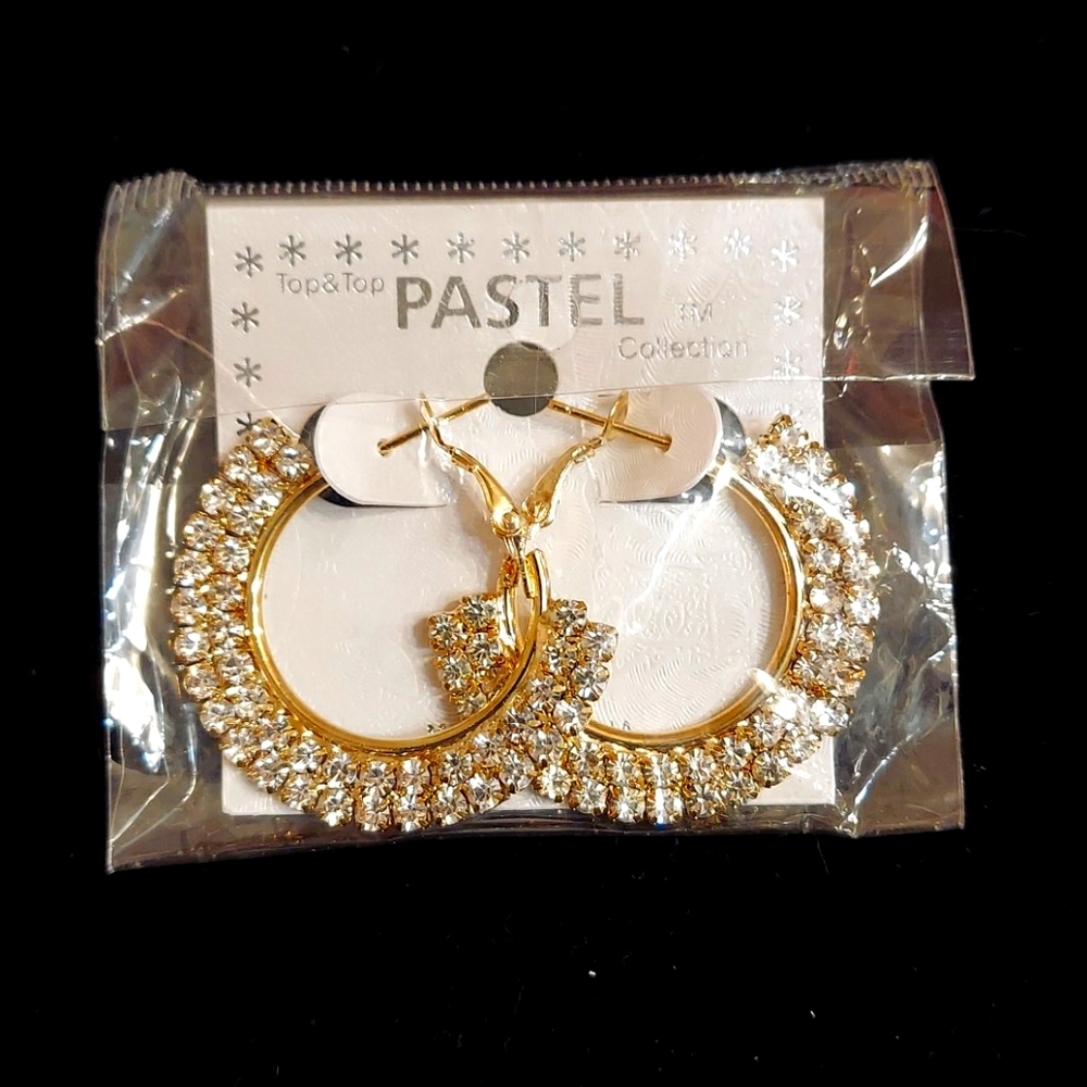 ‼️3 for $16‼️  Gold Tone Cubic Zirconia Hoop earrings